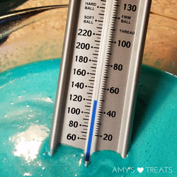 Let your mirror glaze cool to the correct temperature before glazing your cake.